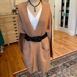 NWT LOFT Ramona Cozy Open Cardigan Camel Tan Size XL